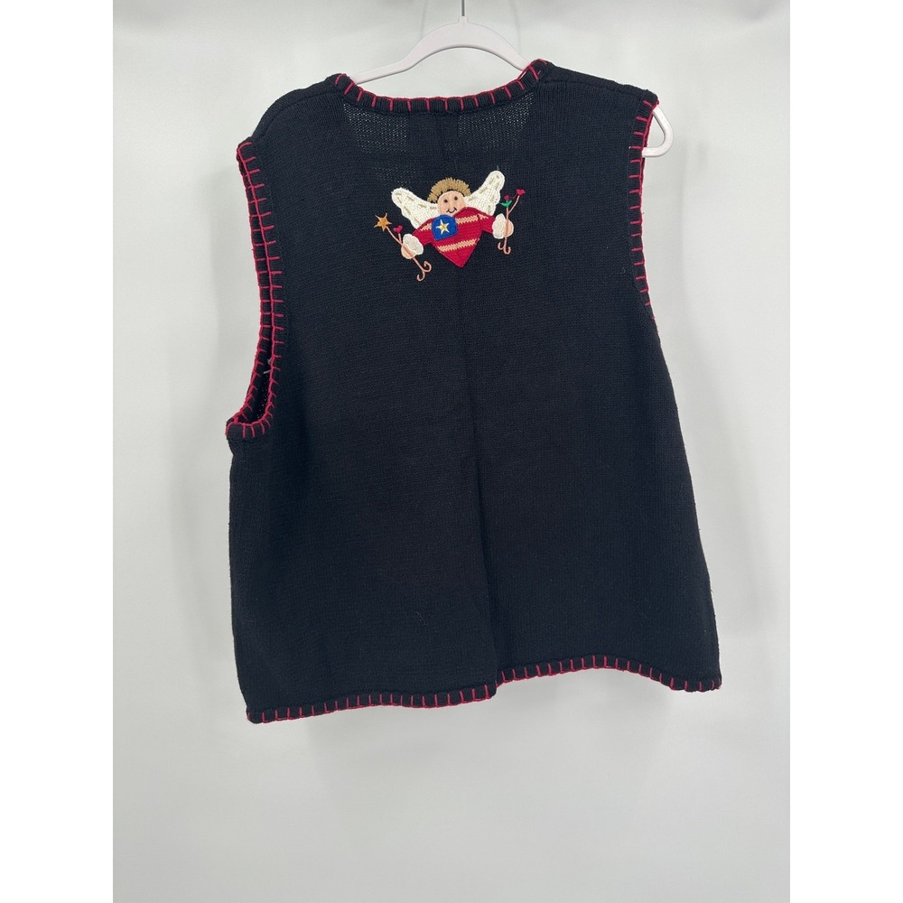 Womens Vintage Ugly Christmas Sweater Vest Size 2X Americana Whimsical 90s - Picture 2 of 7